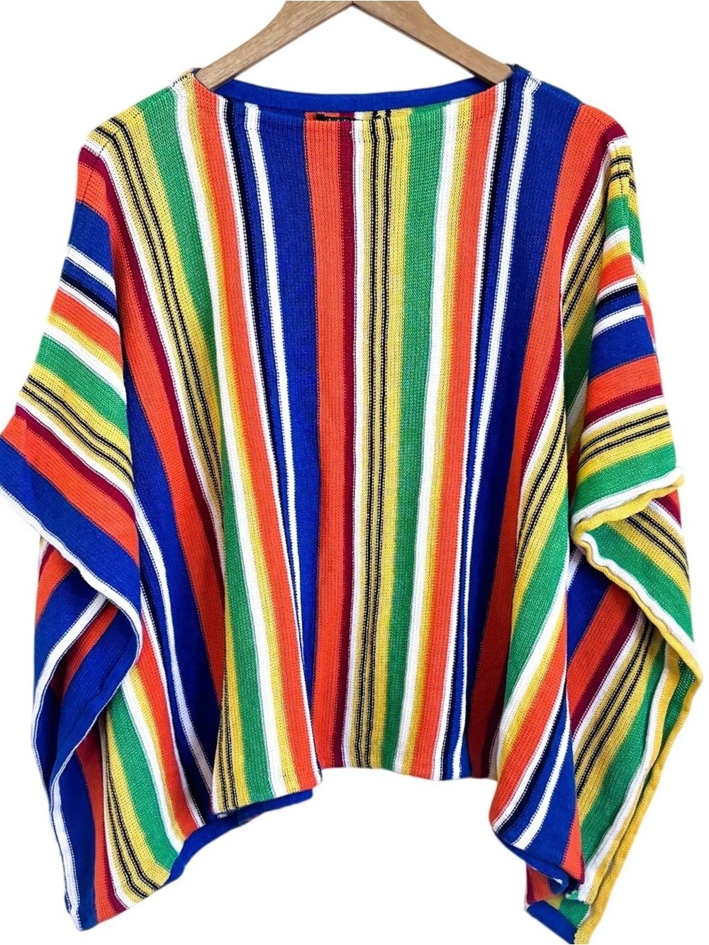 RALPH LAUREN LINEN COTTON BLEND PONCHO